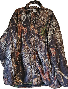 10X Hunting Jacket Mens 2XL Camo Insulated Quilted Lined Full Zip Woodland Coat
